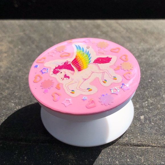 Handmade Kawaii Lisa Frank Pegasus Phone Grip - Picture 8 of 12